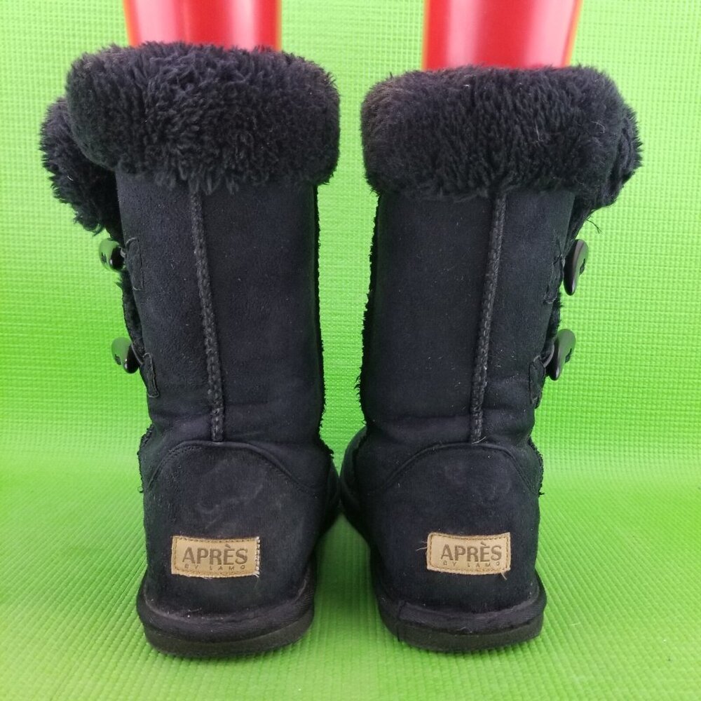 ✅Apres by Lamo BLACK Microfiber Faux Fur Lined Winter Boots Women's Sz 8 Comfort - Picture 8 of 11